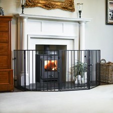 Deluxe Large Five-Fold Steel "Secura" Fire Guard - Fireside Safety