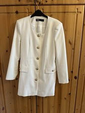Zara White Blazer Dress Gold