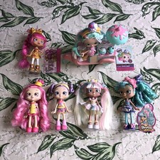 Shopkins Shoppies Dolls BUNDLE 6 Fashion Dolls Stands Ice Cream Scooter