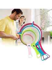 4Pcs Small Plastic Mesh Sieve Strainer Food Scoop Colander Kitchen Basket Red,