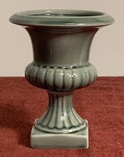 Small Portuguese Green Urn Vase 9.5cm x 11.5cm Tall