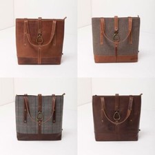 Ladies Tweed Handbag Leather