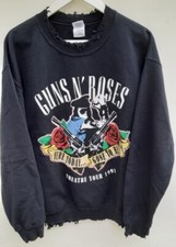 Vintage Guns N Roses Distressed Theatre Tour 1991 Wash Black Sweatshirt Size M