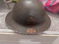 WWII BRITISH NFS STEEL HELMET