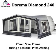 Dorema Diamond 240 Seasonal Pitch Awning Size 18 - 1075-1100cm 28mm Steel Frame