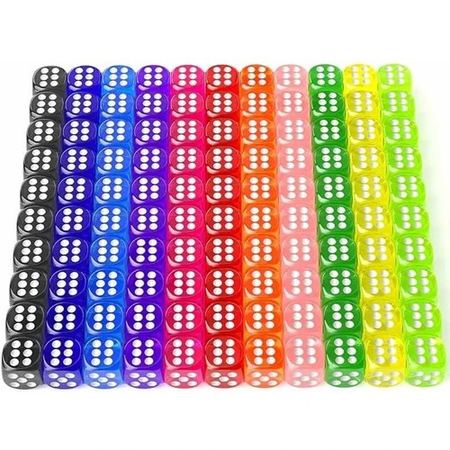 Pack six sided coloured - 50,