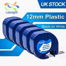 Dymo LetraTag Refill Black on White Plastic 91201 Label Tape 12mm for LT-100H