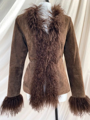 Vintage 90s y2k brown suede - y2k,