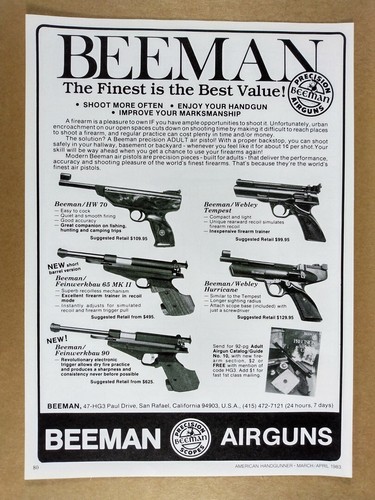 1983 beeman airguns air - airguns,