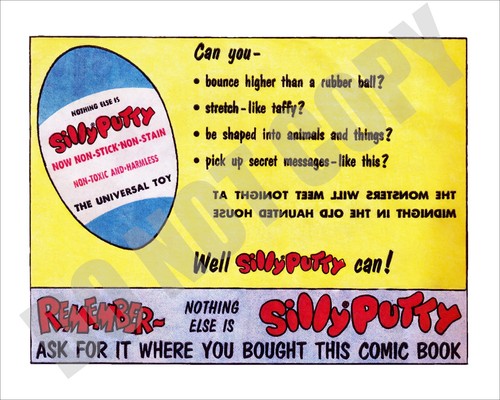 1964 silly putty rubber toy - rubber, in