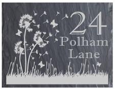  Personalised Dandelion Slate Door Gate Plaque number name plate Sign
