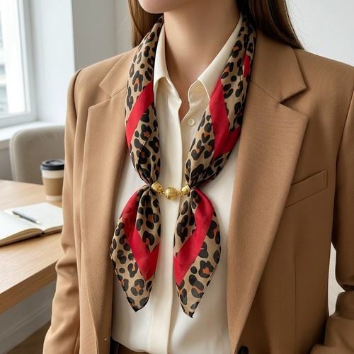 Scarf leopard print magnetic - leopard,
