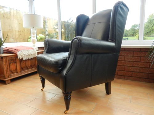 Large schreiber black leather - black,