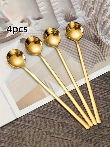 4pcs long handle coffee spoon - long,
