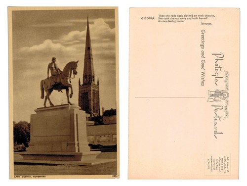 Vintage postcard lady godiva - vintage,
