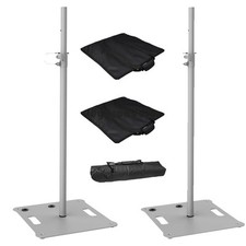 2 x Ultimax Speaker Stand White Square Base 35mm Lighting Stand Carry Bags