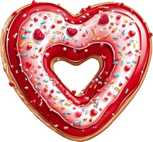 Valentine day donut - day, art