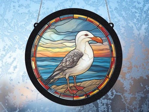 Seagull suncatcher stained - seagull,
