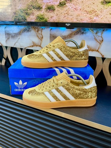 Adidas gazelles gold glitter - adidas,