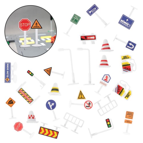 Assorted color road signs - road,