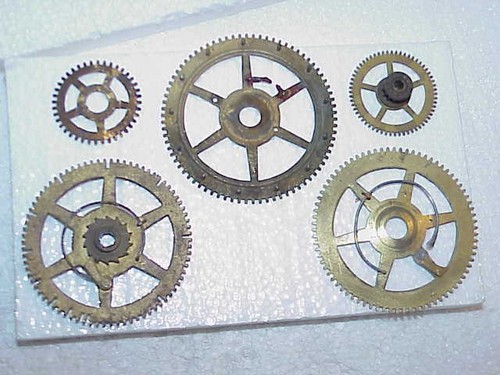 Used brass clock gears - used,