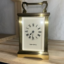Mappin & Webb Vintage Brass Mechanical Carriage Clock Working With Key