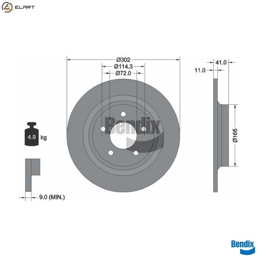 Brake disc bds1708 for - brake,