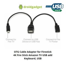 OTG Cable Adapter for Firestick 4K  Fire Stick Amazon TV USB add Keyboard, USB 