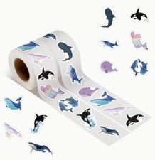 100 x Assorted Whales Stickers
