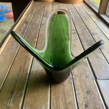 A Large Murano Green Art Glass Bowl or Vase Vintage / Retro 60’s 70’s