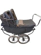 SILVER CROSS Vintage Pram Classic Grey Finish Retro Baby Carriage