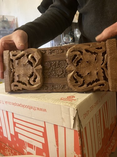 Carved wood book - wood, slide