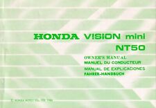Honda ~ VISION Mini NT50 ~ 1986 Owner's MANUAL Handbook  ~ NOS in Wallet