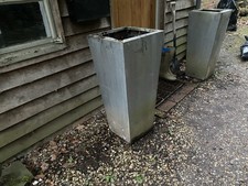 Pair of Large Metal Plant Pots