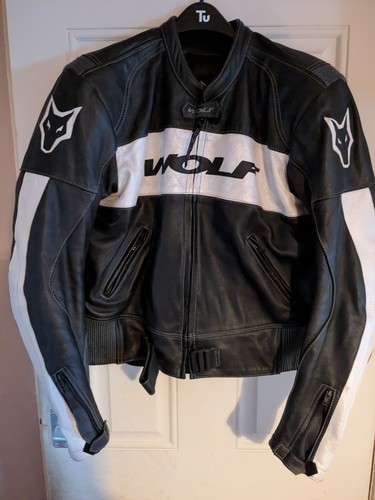 Wolf leather motorcycle jacket - motorcycle,