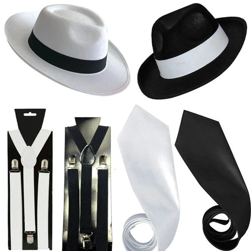 Men gangster hat tie - men,