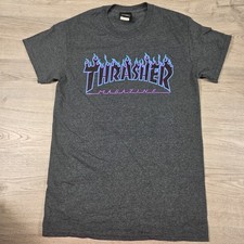 Thrasher Grey Purple T Shirt