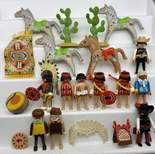 Playmobil Native American Indian And Other VINTAGE Playmobil horses GREAT LOT