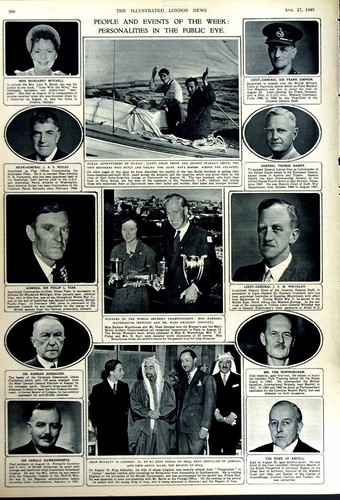 Old vintage print 1949 view - old,