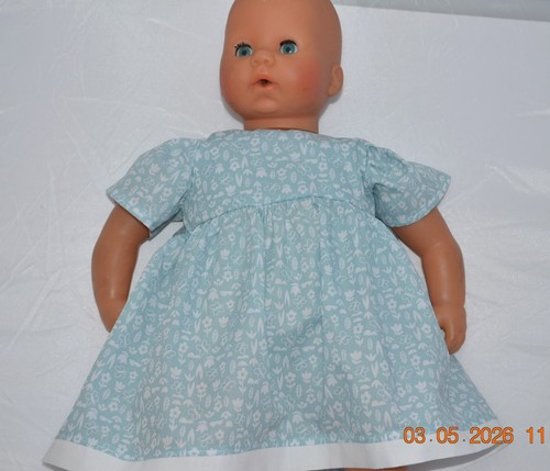 Dolls clothes blue flower - 18",