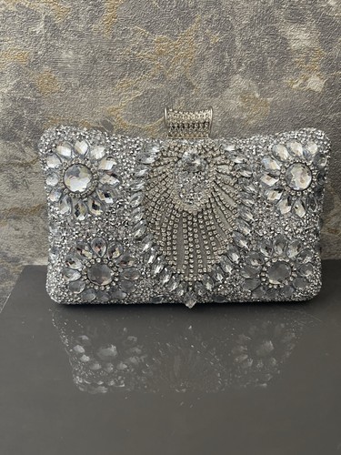 Luxurious rhinestone clutch - rhinestone,