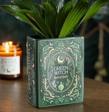 Green witch book shaped - book,