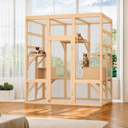 Outdoor catio large wooden cat - outdoor,