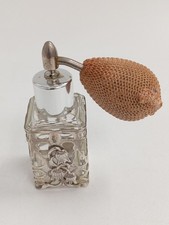 Vintage 1980s Sterling Silver Glass Perfume Atomiser Bottle Hallmarked 17.78g