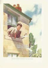 QUERKY FUN LAD PAPER GLIDER WINDOW AIRPLANE PLANE c 1948 ART  ILLUSTRATION PRINT