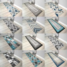Hall Runner Rugs Grey Blue Long Short Narrow Corridor Thick Hallway Carpets Mats