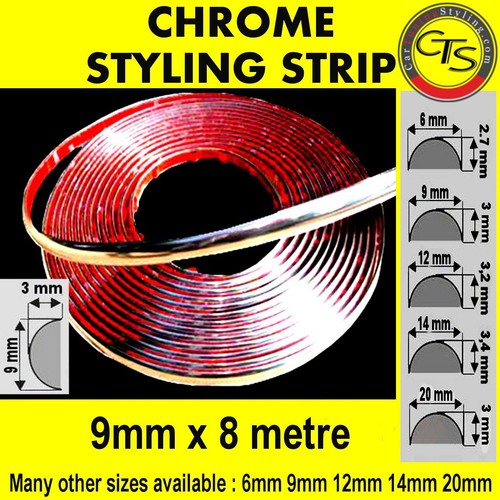 9mm chrome car strip moulding - 9mm,