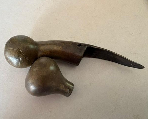 Vintage brass ball - brass,