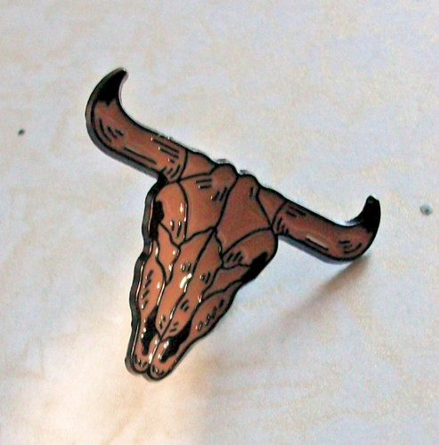 Cow skull brooch - cow,