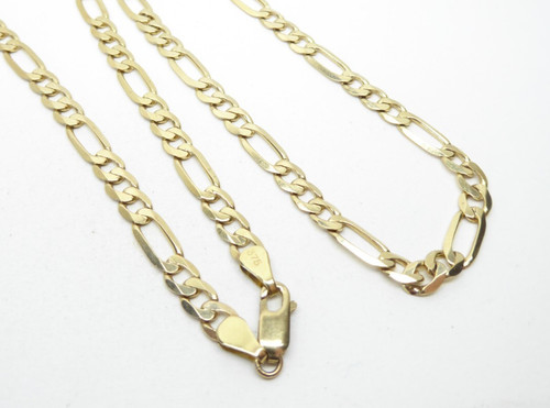 9ct gold figaro chain solid - 9ct,